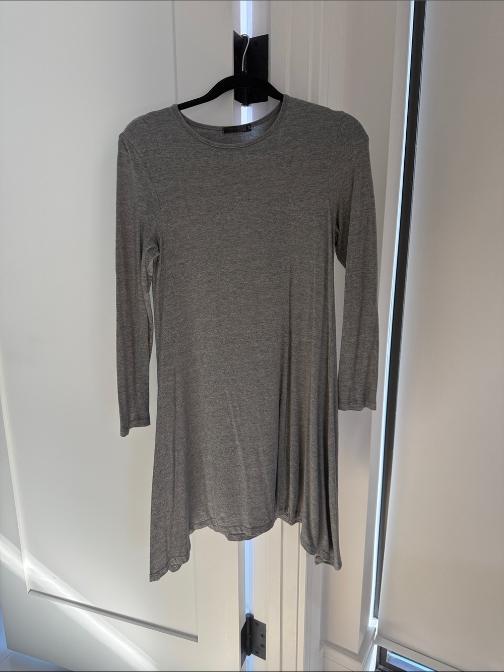 Gray Long Sleeve Swing Tunic Top